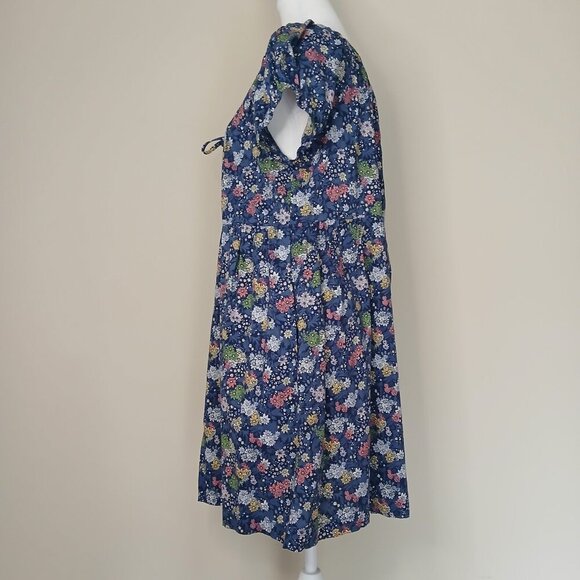 Cottagecore Floral Mini Dress Blue Size Large - Picture 4 of 9